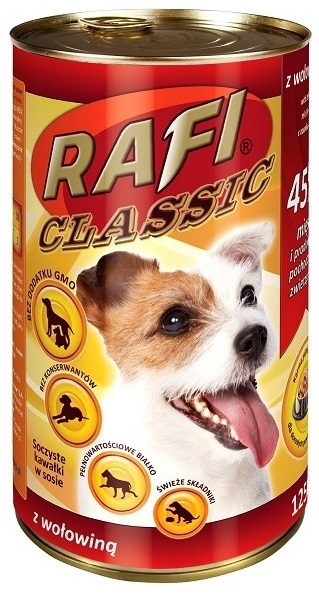 Rafi Klassische Futter für ausgewachsene Hunde aller Rassen von Rindfleisch