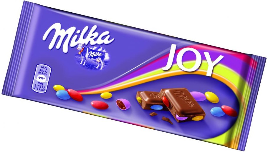 Joy Milka milk chocolate with cocoa grażami