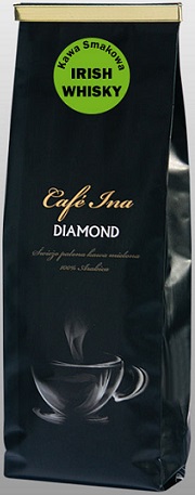 Diamond Cafe Ina 100% Arabica freshly roasted coffee beans flavored with Irish Whiskey