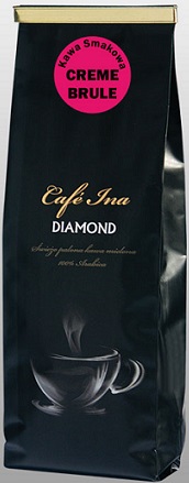 Diamant Café Ina 100% de grains de café Arabica fraîchement torréfié aromatisée crème brûlée