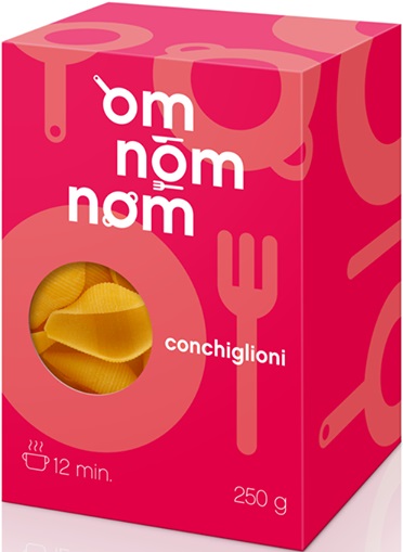 Om nom nom Conchiglioni 100 % durum wheat pasta