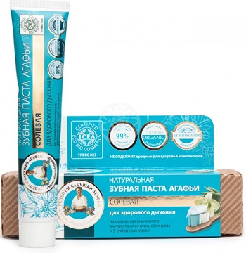 Babuszka Agafia salt toothpaste, fresh breath, ECO