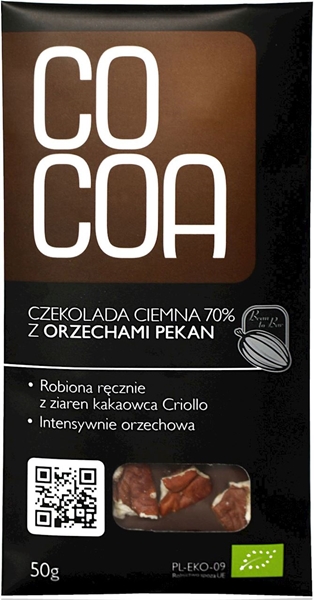 Cocoa Czekolada gorzka z orzechami pekan BIO