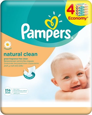 Pampers Natural Clean chusteczki pielęgnacyjne rumiankowe
