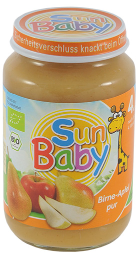 Sun del bebé gluten deserek BIO libre málico pera