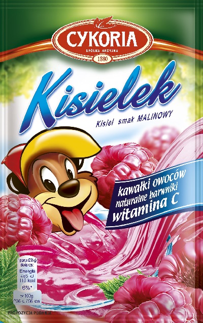 Cykoria Kisielek kisiel z kawałkami owoców instant o smaku malinowym