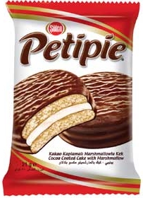 Solen Petipie cake covered with chocolate with milk filling