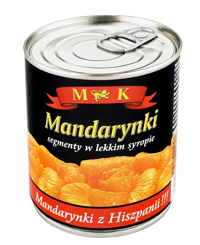 MK Mandarynki z Hiszpanii segmenty w lekkim syropie z zawleczką