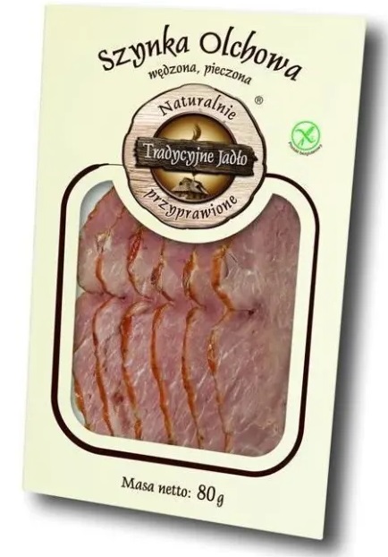 Traditional Food Smoked Alder Ham Vacuum - sliced