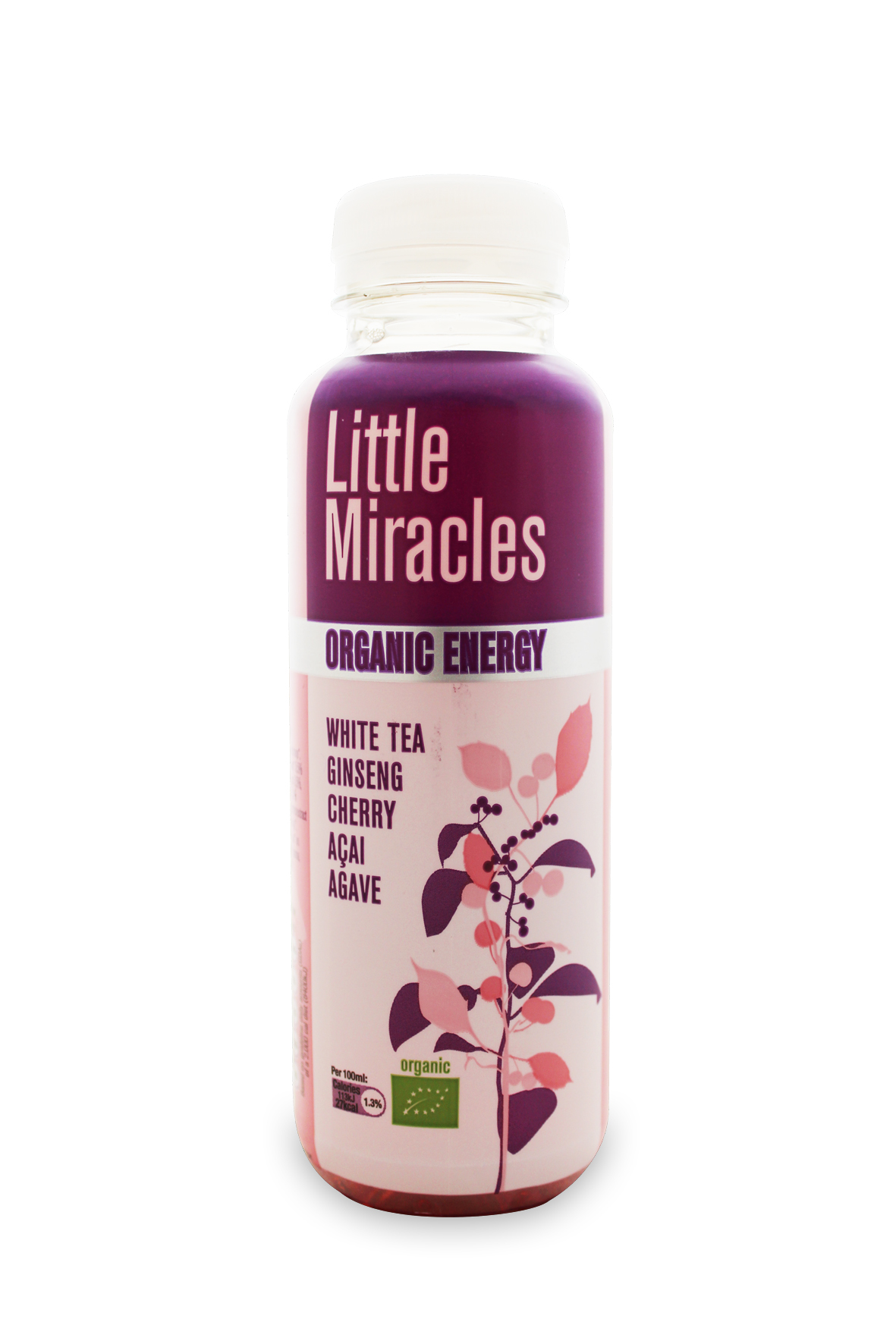 Little Miracles napój energetyczny BIO o smaku białej herbaty, żeńszenia, wiśni, acai