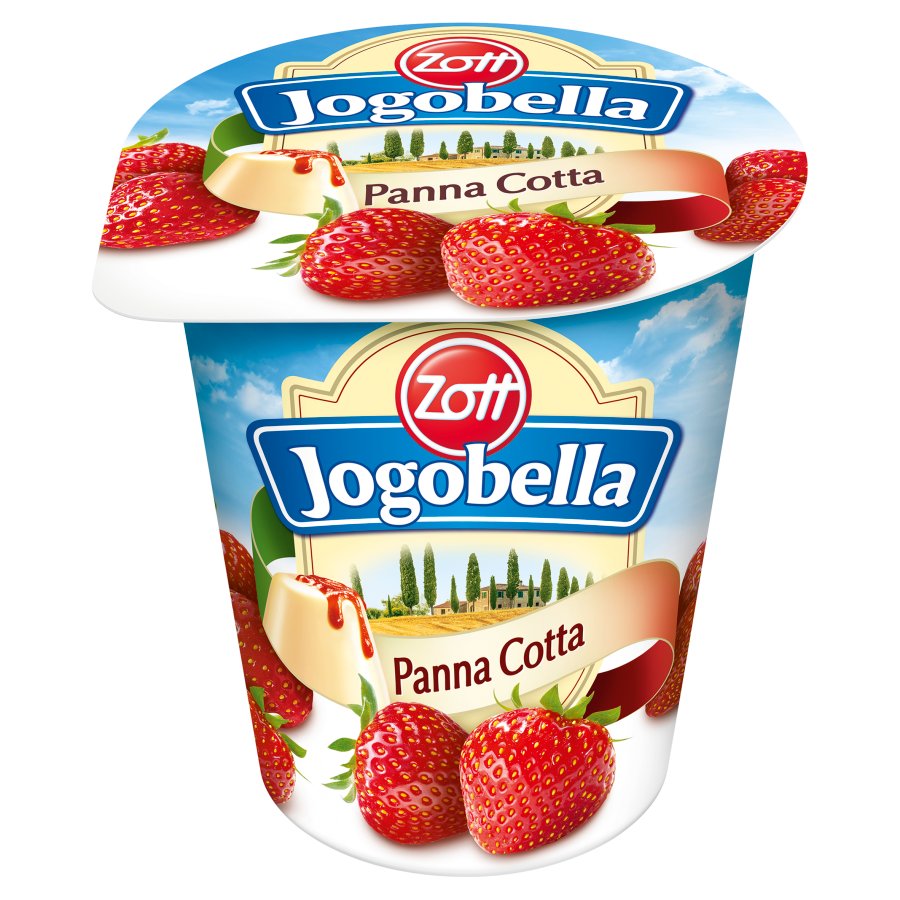 Zott Jogobella strawberry yogurt flavored panna cotta