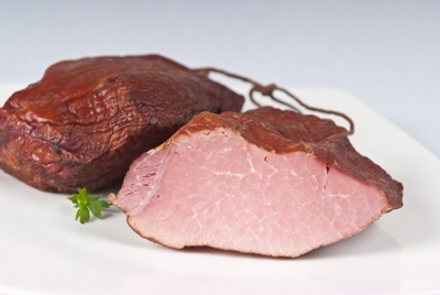 Traditional food Olchowa smoked ham, roast