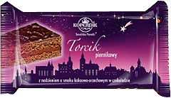 Kopernik Toruńskie Pierniki Torcik piernikowy z nadzieniem o smaku kakaowo-orzechowym w czekoladzie