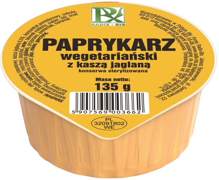 Radix-Bis paprikash vegetarian with millet