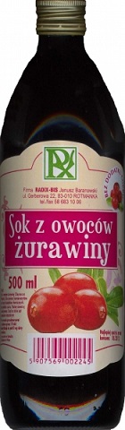 Radix-Bis sok  z owoców żurawiny Bez cukru