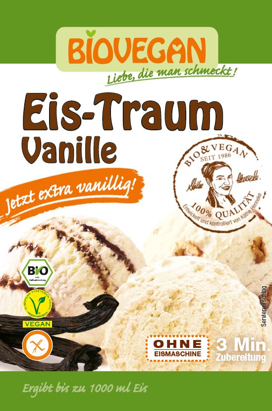 BIOVEGAN vanilla ice cream powder gluten free BIO