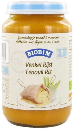 Biobim écologique dîner à la maison de légumes fenouil avec du riz