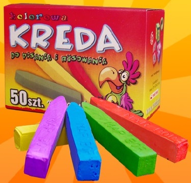 Colored chalk for writing and drawing małopyląca 50 pieces