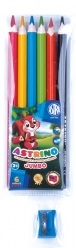 Astra de color lápices triangulares Astrino 6 colores Jumbo con los sacapuntas