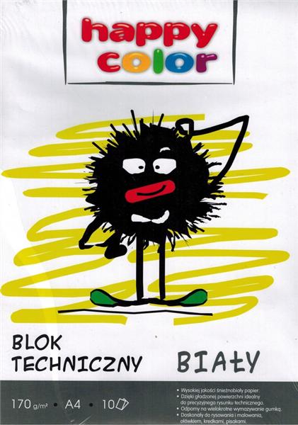 Happy Color Block-technischen weiß A4