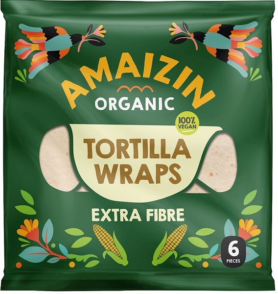 Amaizin Tortilla wraps z otrębami źródło błonnika pokarmowego BIO