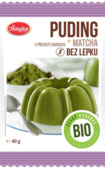 Amylon budyń z herbatą matcha o smaku ananasowym bezglutenowy BIO