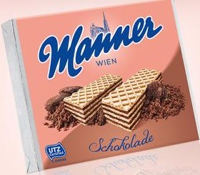 Manner Wien chrupiące wafle nadziewane kremem czekoladowym