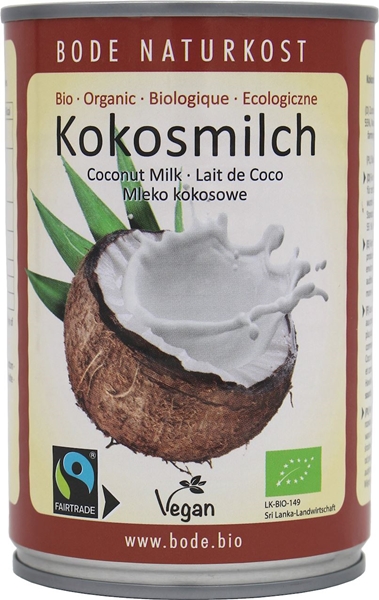Bode Naturkost napój kokosowy bez gumy guar 17% tłuszczu fair trade BIO