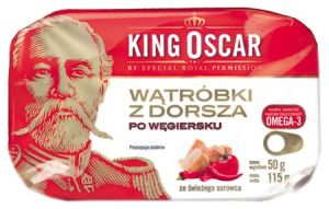 King Oscar liver of cod in Hungarian