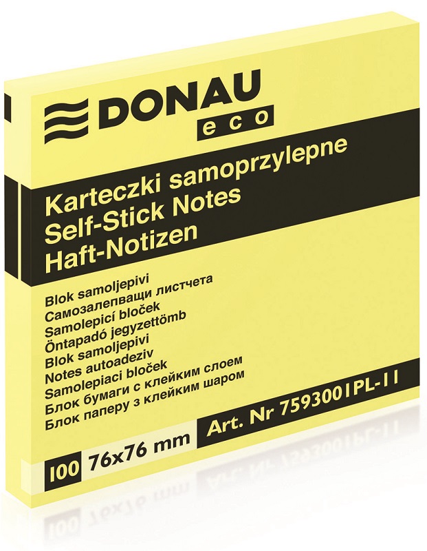 Donau Karteczki samoprzylepne w bloczku 76x76 mm