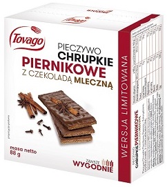 Tovago pieczywo chrupkie piernikowe z czekoladą mleczną