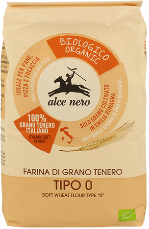 Alce Nero Type 0 wheat flour for organic pizza  