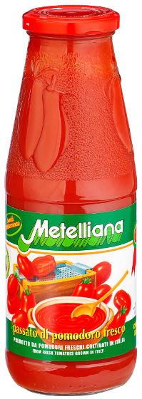 Metelliana-Tomaten zerkleinert ohne Haut