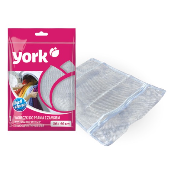 York sac à linge avec une fermeture éclair 30x40 cm