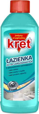 kret de gel de baño, un desagüe