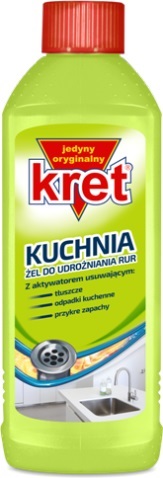 cocina kret de gel un desagüe