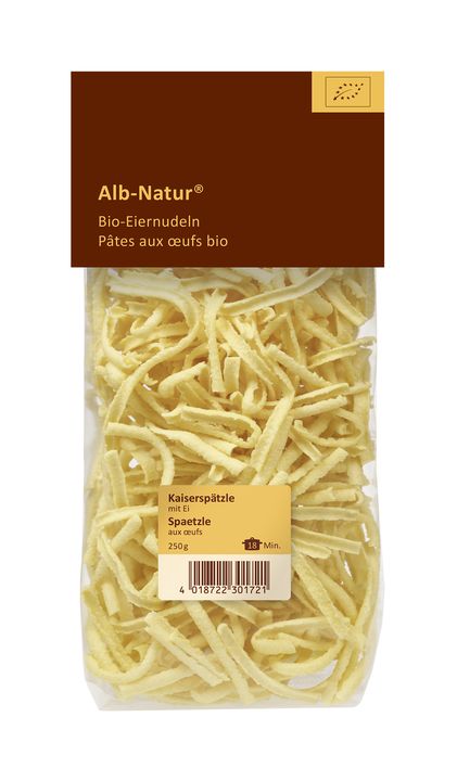 Alb or Egg noodles spaetzel Semoule Bio