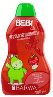 Colour Bebi Kids shampoo and bubble bath, 2 in 1 Strawberry