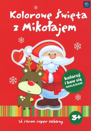 Interdruk colorear "Navidad colorida con Santa Claus para colorear y divertidas pegatinas
