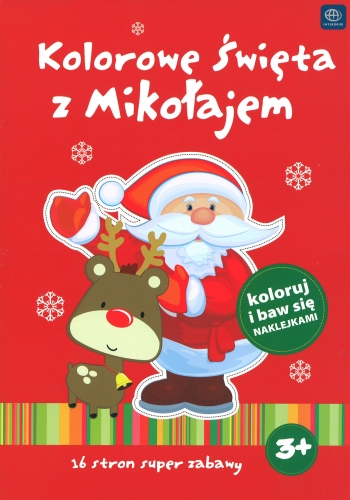 Interdruk раскраски "Красочный Рождество с красящими и весело наклейки Санта-Клауса"