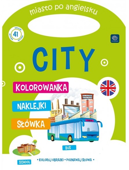 Interdruk colorear manejar la ciudad en Inglés, imágenes "City" de color, las palabras se reúnen