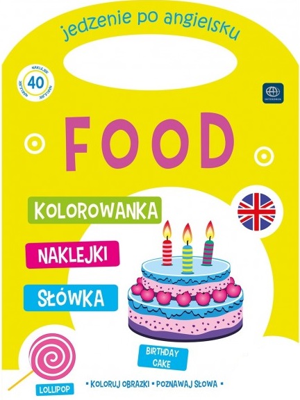 Interdruk Coloring Griff Lebensmittel in Englisch "Food" Color Bilder, Worte treffen