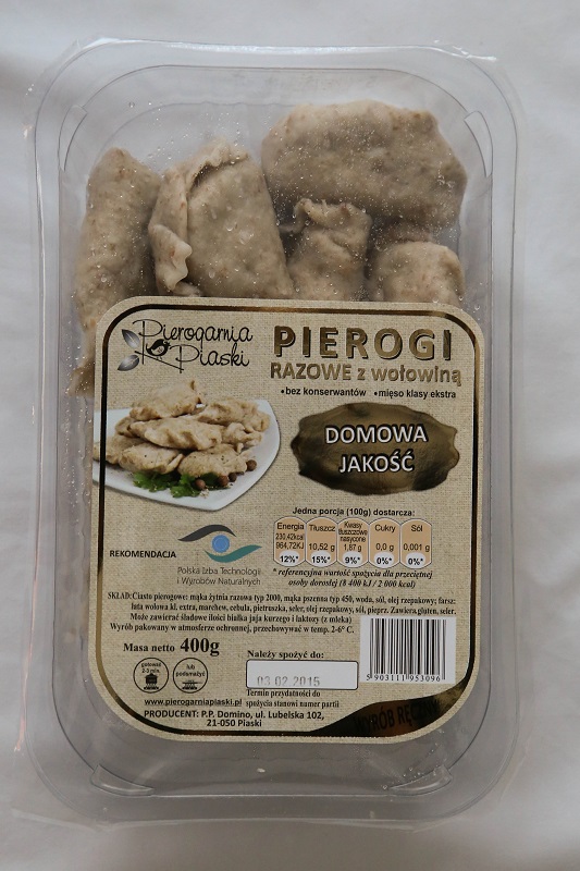 Pierogarnia Piaski Pierogi razowe z wołowiną wyrób ręczny
