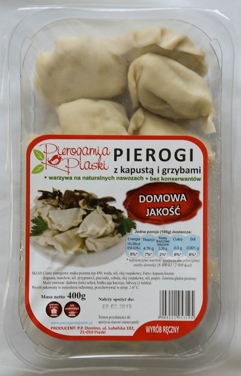 Pierogarnia Piaski Pierogi z kapustą i grzybami leśnymi wyrób ręczny