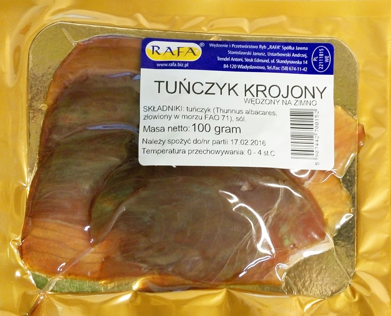 Rafa Tuńczyk krojony wędzony na zimno pakowany próżniowo