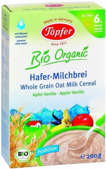 Topfer porridge, wholegrain oat milk BIO apple-vanilla