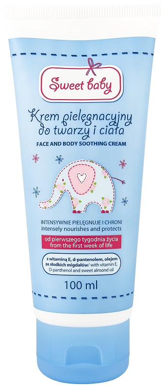 Sweet baby care cream for the face and body from the first week of life