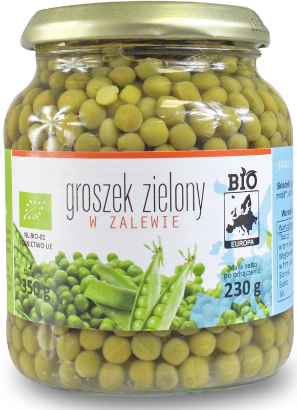 Bio Europe Green Peas marinés dans une BIO jar