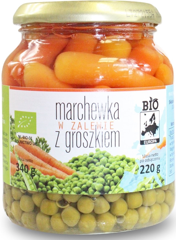 Bio Europe Carrot Marinated peas in a jar BIO