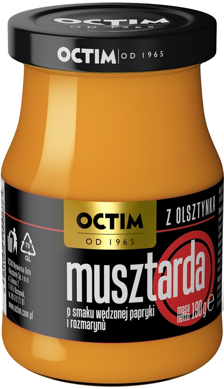 Octim Mustard flavored with smoked paprika and rosemary